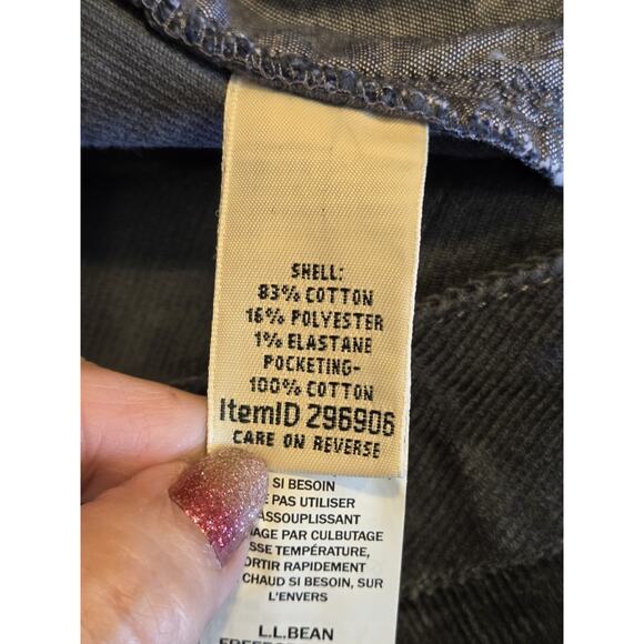 LL Bean Favorite Fit Corduroy Pants Casco Cords Straight Leg Gunmtl Gray | 8 EUC - Picture 8 of 10